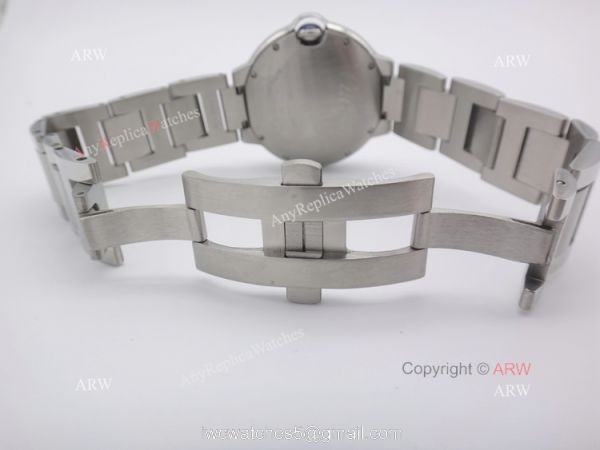 42mm Cartier Ballon Bleu Copy Watch Silver Steel QUARTZ Movement 4