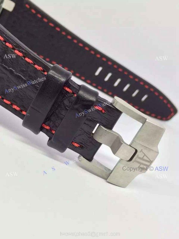 Swiss 3126 Replica Audemars Piguet Black Dial Number Black Leather 4