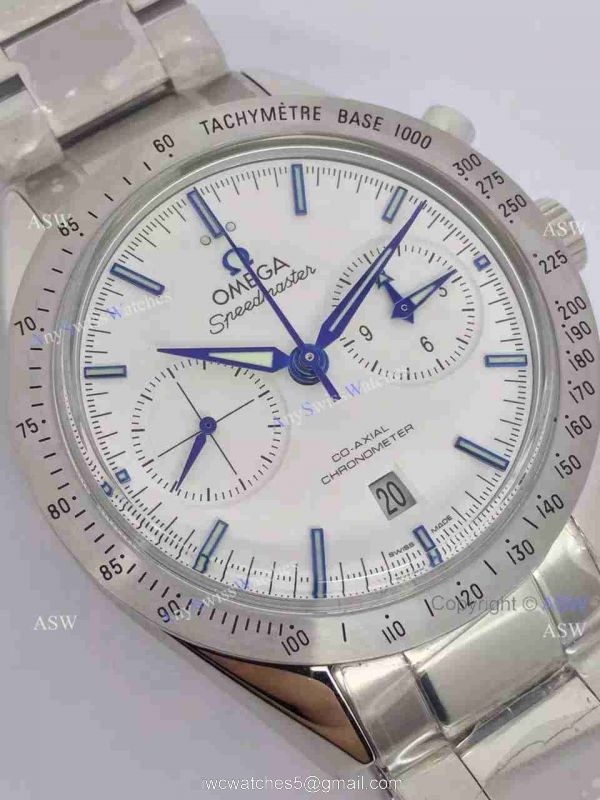 Copy Swiss Omega Speedmaster Watch Stainless Steel White Chronograph 4