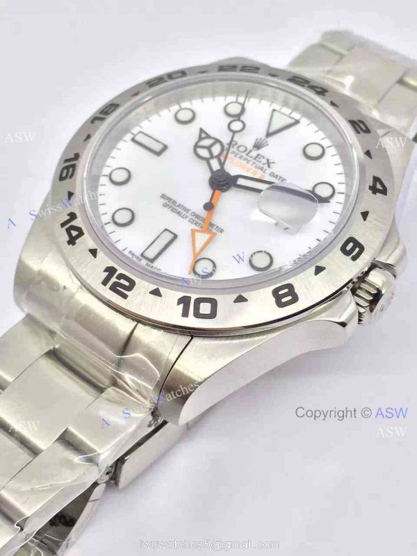 NEW UPGRADED Replica Rolex Explorer II 42mm White Face Noob Factory 2836 4