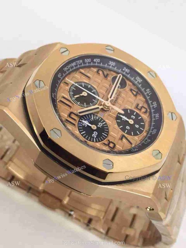Knockoff Audemars Piguet Rose Gold Watch / Rose Gold Dial Swiss Grade 4