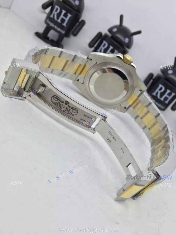 Swiss 2836-2 Rolex Submariner Gold Blue Replica Watch 4