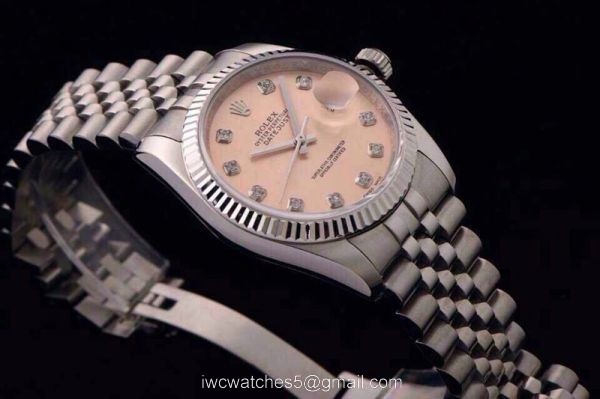 ROLEX DATEJUST SWISS ETA3135 WATCH PINK DIAMOND FACE 4