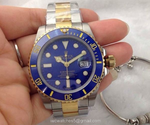 Grade AAA Rolex Blue Face Submariner Two Tone Watch Noob Factory Replica Watches 4