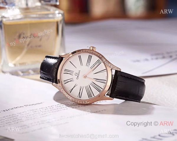 2018 Copy Omega De Ville Tresor Lady Watch Rose Gold Case 4