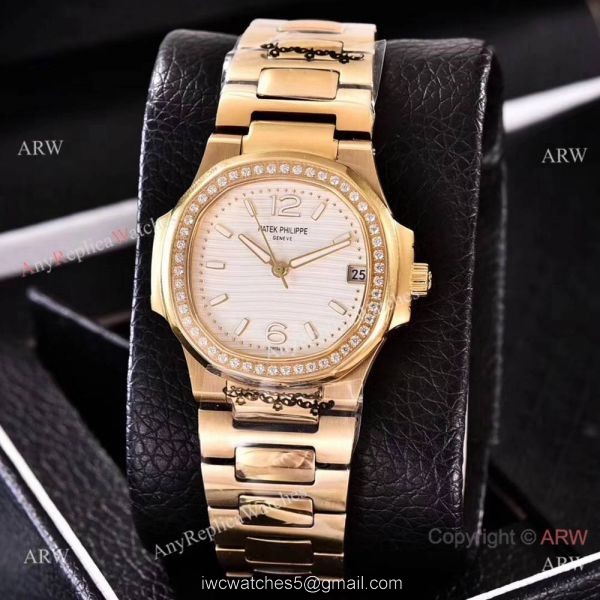 Swiss Quality Patek Philippe Nautilus Womens Watch Gold and Diamond 4