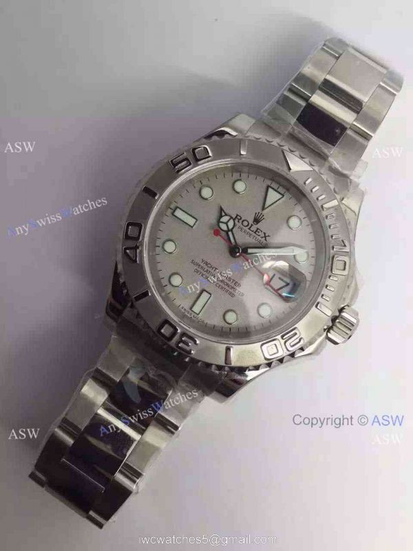 Replica Swiss Rolex Yachtmaster Watch SS Granite Dial 4