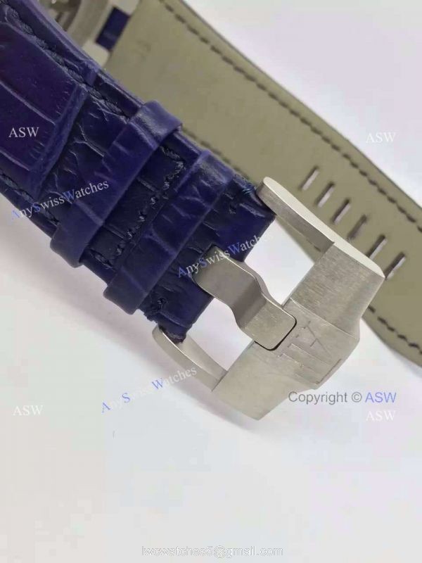 Swiss Copy Audemars Piguet Watch Blue Dial Blue Leather 4