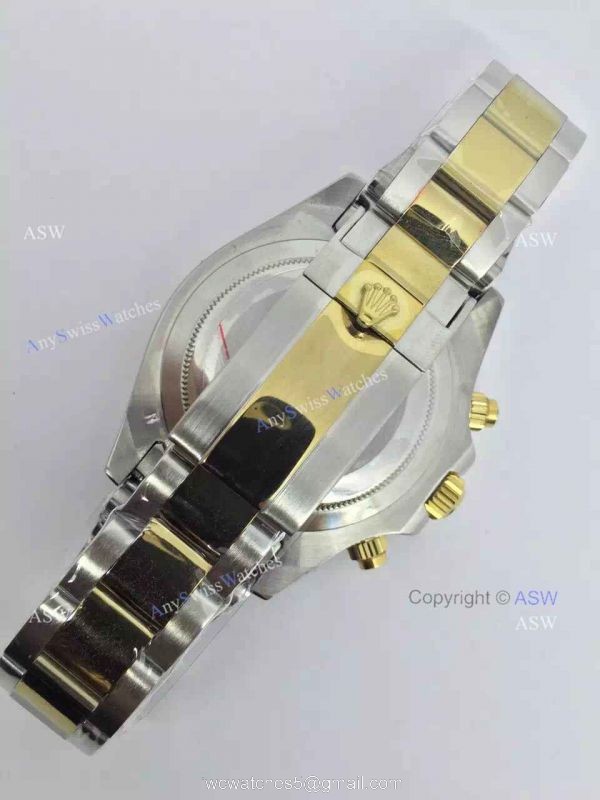 Copy Swiss Grade Rolex Valjoux 7750 Daytona Watch 2-Tone White Dial 4
