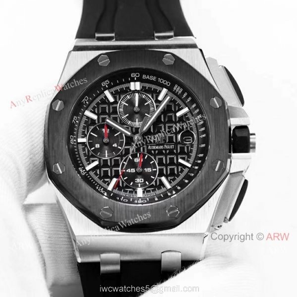 Royal Oak Offshore Audemars Piguet Knock off Watch Rubber Strap Black Dial 4