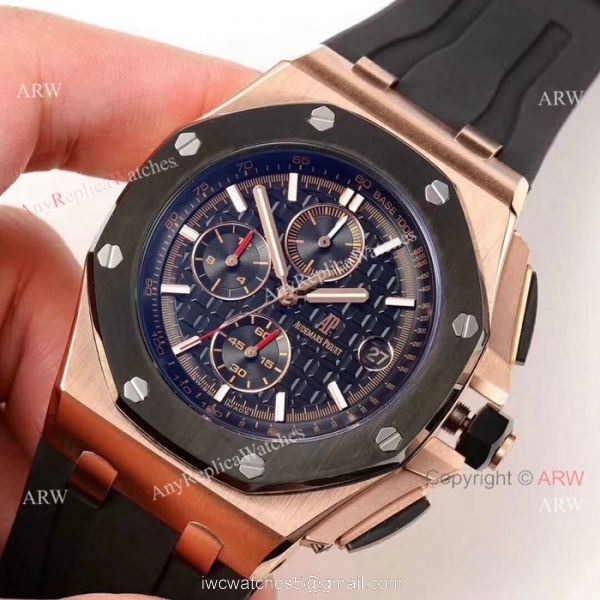 Replicas Audemars Piguet Royal Oak Offshore 44mm Watch Dark Blue Face 4