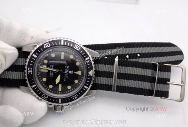 Rolex Vintage Submariner Replica Watch Stainless Steel Nylon Strap 4