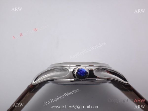 Best Patek Philippe Replica Automatic Watch Stainless Steel / Brown Leather Strap 4