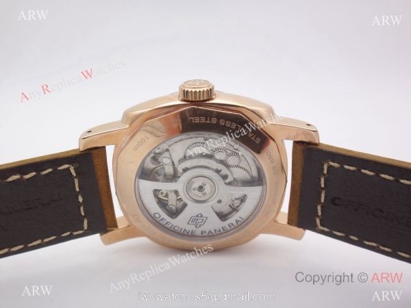 Copy Radiomir Panerai GMT Power Reserve Watch Rose Gold Case 4