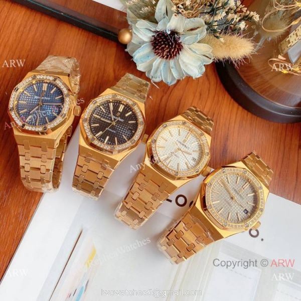 Copy Audemars Piguet Royal Oak Gray Dial Automatic Watches 37mm Lady 4
