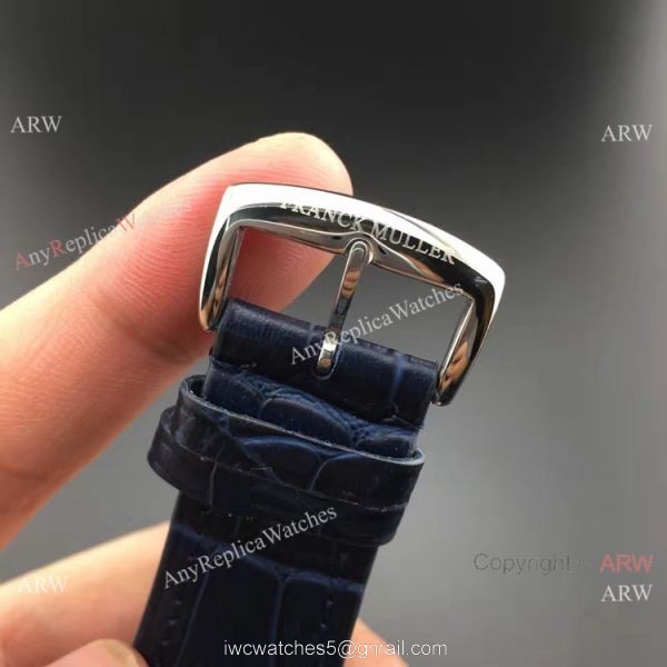 Clone Franck Muller Master Square Blue Leather Diamond Bezel Watch 4