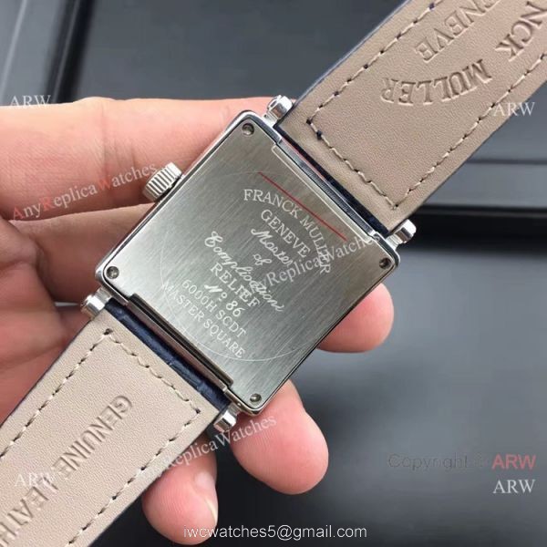 Franck Muller Master Square SS Blue Leather Copy Watch 4