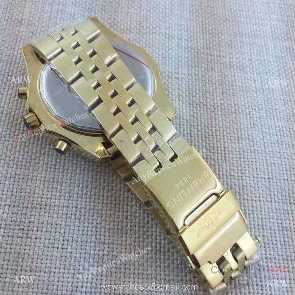 Replica Breitling Bentley Motors White Dial Yellow Gold AAA Quality 4