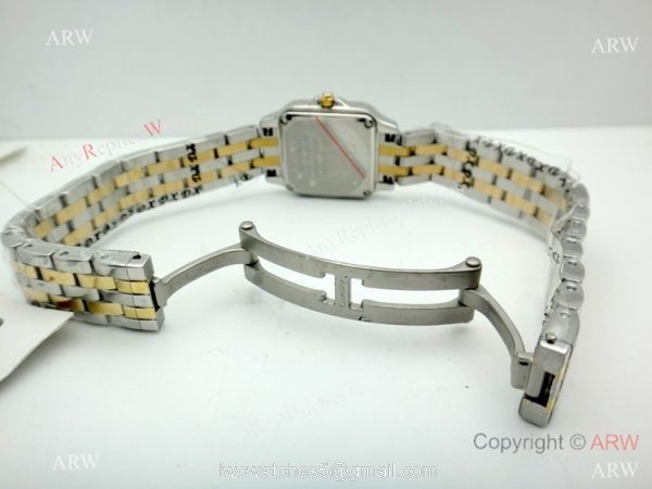 Copy Cartier Panthere Two Tone Diamond Bezel Watch 22mm Ladies 4