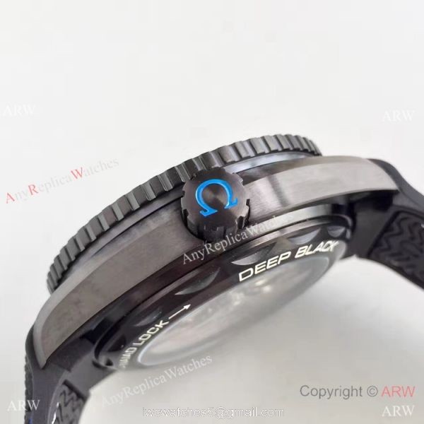 Swiss Replica Omega Seamaster Planet Ocean Deep Black GMT Ceramic Blue Watch 4