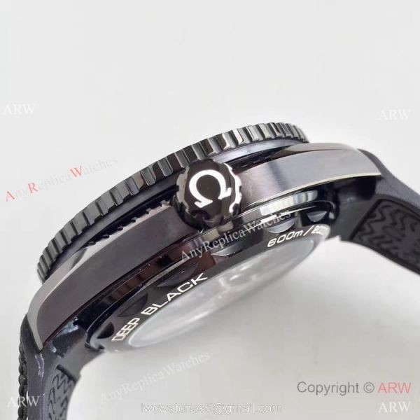 Swiss Replica Omega Seamaster Planet Ocean Deep Black GMT Ceramic Watch 4