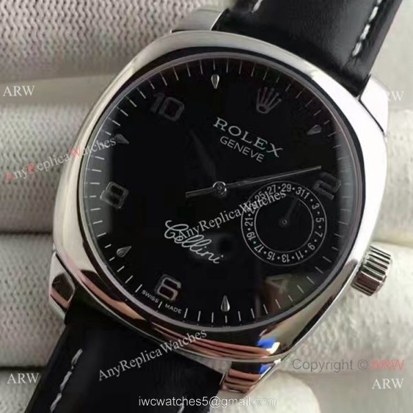 Grade 1A Replica Rolex Cellini Danaos Watch Black Face Stainless Steel 4