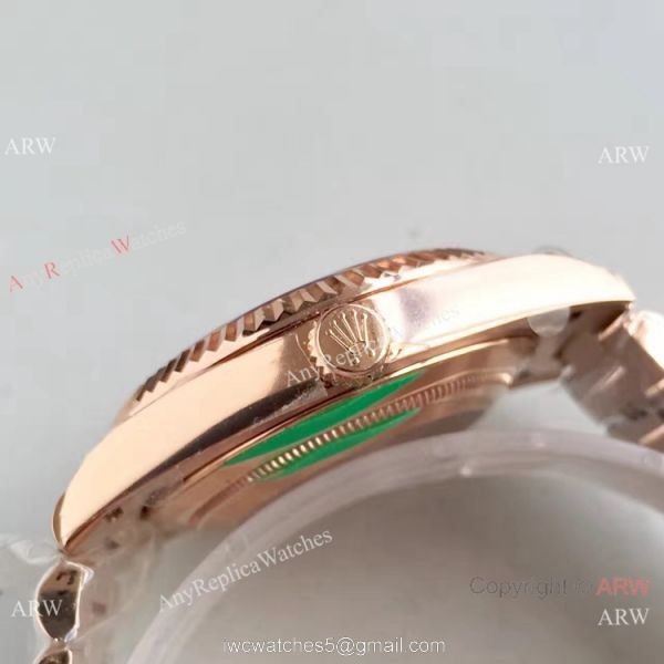 Replica Rolex 228239 Day-Date II 40mm Watch Olive Green Dial Rose Gold 4