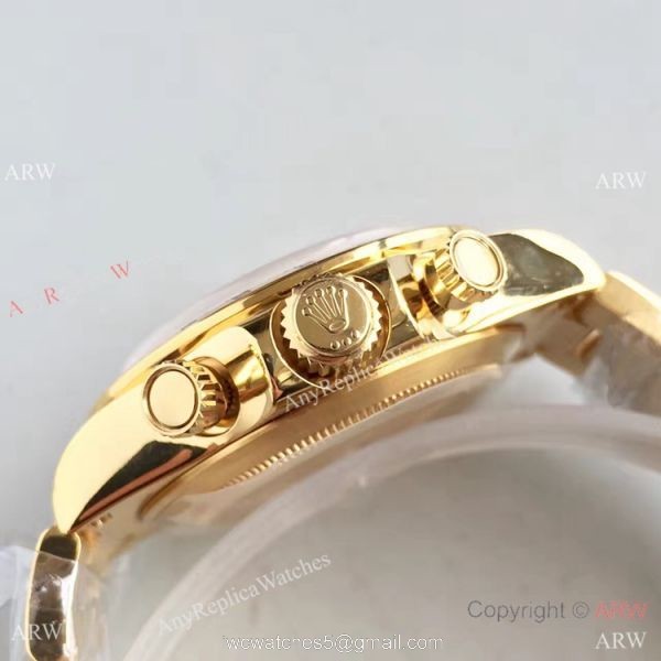 JF Replica Swiss 7750 Rolex Daytona All Gold Chronograph Watch 4