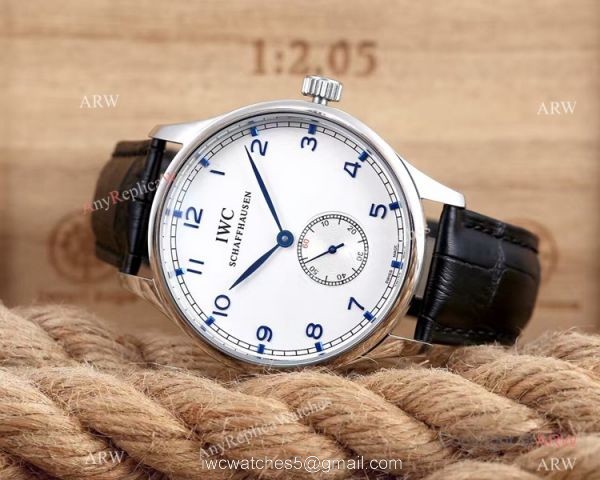 IWC Schaffhausen Portuguese 8 Days Replica Watch SS White Dial 4