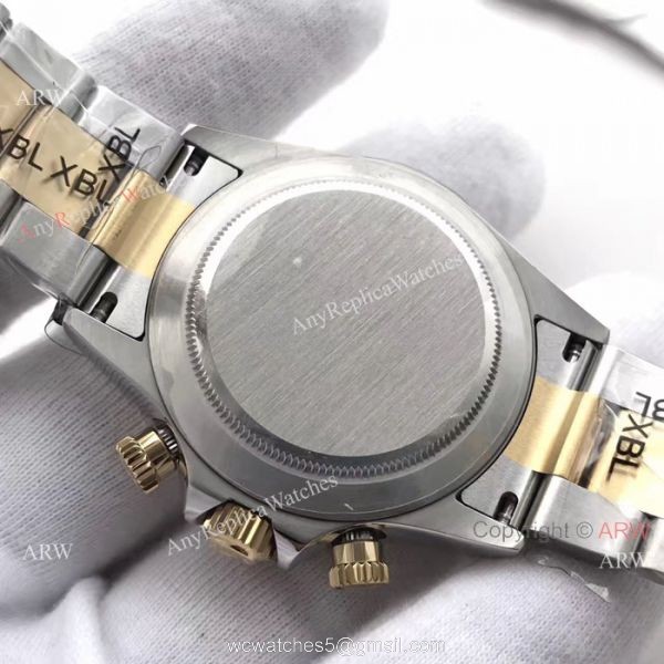 JF Swiss Grade 7750 Rolex Daytona 2-Tone Watch Gold Face Black Subdials 4