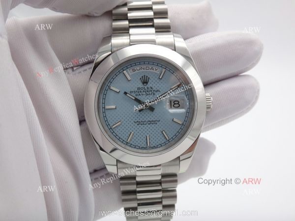 Rolex Day Date Ice Blue Replica Watch 40mm Stainless Steel Presidential 4