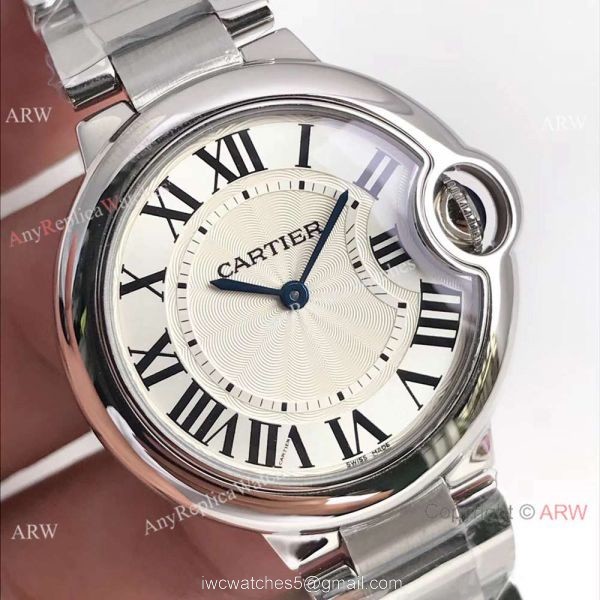 AAA Fake Cartier Ballon Bleu Quartz Watch White Roman Dial 4