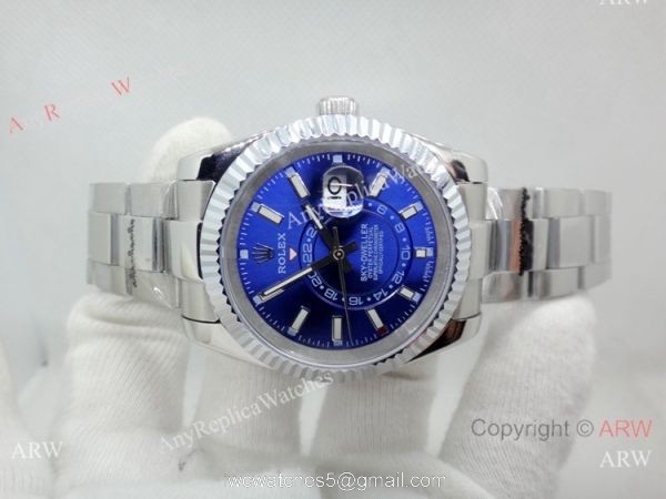 High Quality Replica Rolex Sky-Dweller Blue Face Sapphire glass 40mm Watch 4
