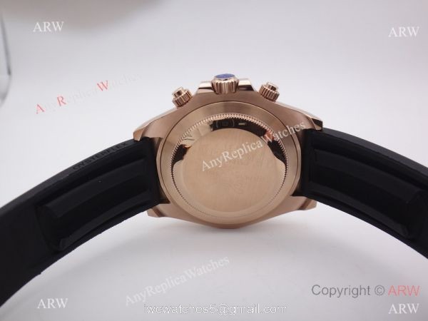 Rose Gold Rolex Daytona Rubber Strap Replica Watch Rolex 116515LN 4
