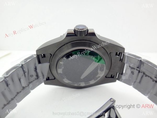 All Black Rolex Replica GMT-MASTER II Watch / Red Black Ceramic Bezel 4