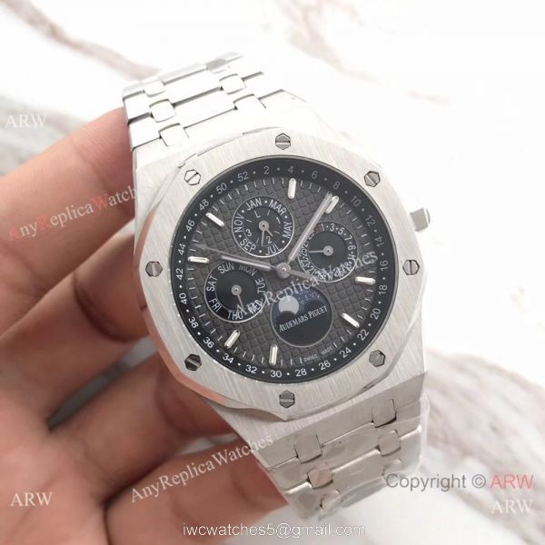 Audemars Piguet Royal Oak Perpetual Calendar Replica Watch Stainless Steel Black Dial 41mm 4