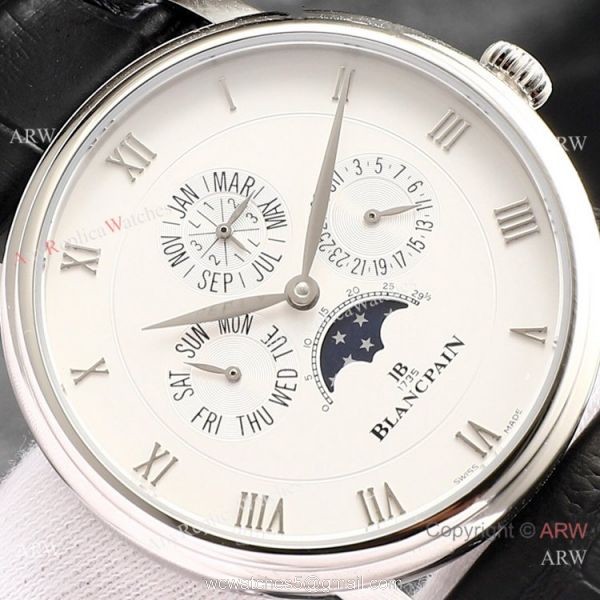 Swiss Replica Blancpain Villeret Perpetual Calendar Rose Gold Mens Watch ETA6654 4