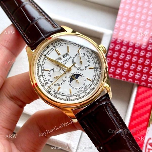 Swiss Copy Patek Philippe Base 1000 Rose Gold Watches with Moonphase 4