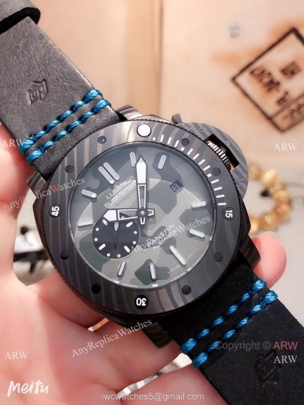 New Replica Panerai Luminor Submersible Men watches Carbotech Case Camouflage Face 4