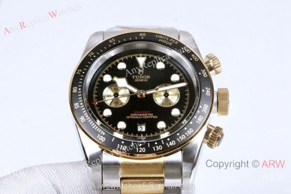 Replica Tudor Heritage Black Bay 42mm Watch Two Tone Black Dial 4