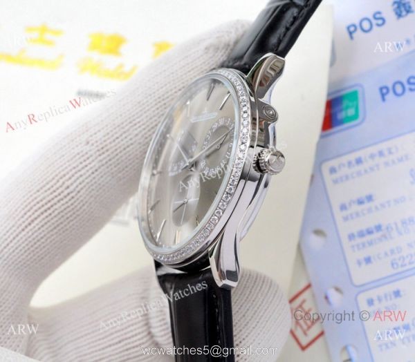 Jaeger-LeCoultre Master Ultra Thin Reserve de Marche Watches Diamond Bezel Blue Dial 4