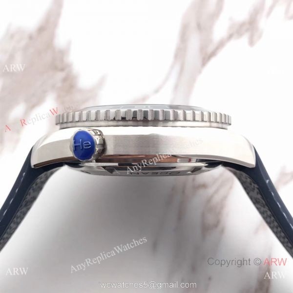 New Version Swiss Omege Seamaster 600m GMT Blue Rubber SS Watch 4