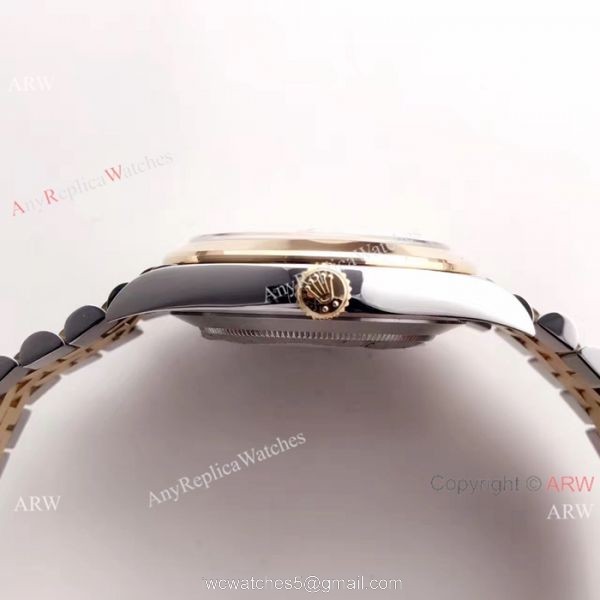 (EW) Replica Datejust 2 Rolex Gold Jubilee watch Gold Face ETA3255 4