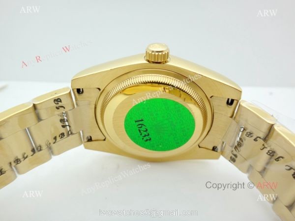 Replica Rolex Yellow Gold Black Onyx Dial Day Date Watch 4