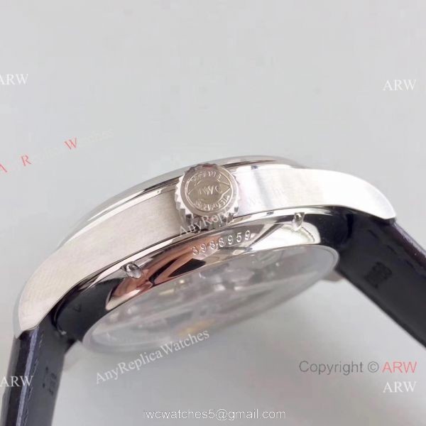 Swiss Replica IWC Portugieser Annual Calendar 7 Days Blue Face SS Watch 4