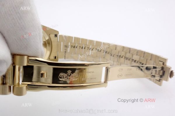 Fake Rolex Day Date Watch 40mm All Gold President Gold Roman Markers 4