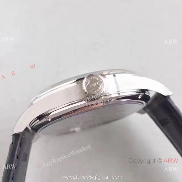 Swiss Grade 1A IWC Regulateur Watch White Dial Blue Leather Strap 4