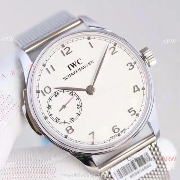 Replica IWC Portuguese Minute Repeater Stainless Steel Mesh Strap Watch 4
