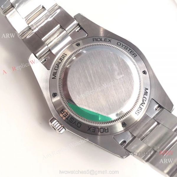 AR Factory Swiss Rolex Milgauss 904L Stainless Steel Watch Green Glass 40mm 4