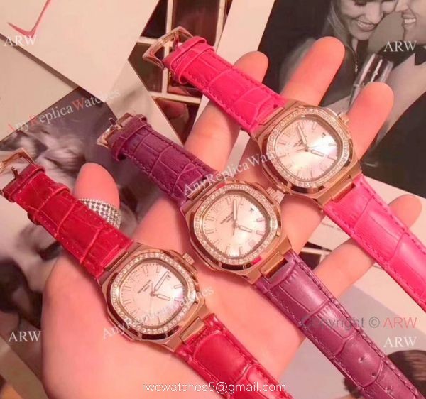 Best Quality Patek Philippe Nautilus Womens Rose Gold Diamond Watch 4